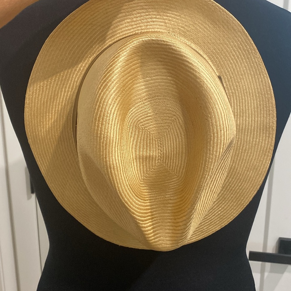 Brooks Brothers Straw Panama Fedora Hat - Picture 7 of 11